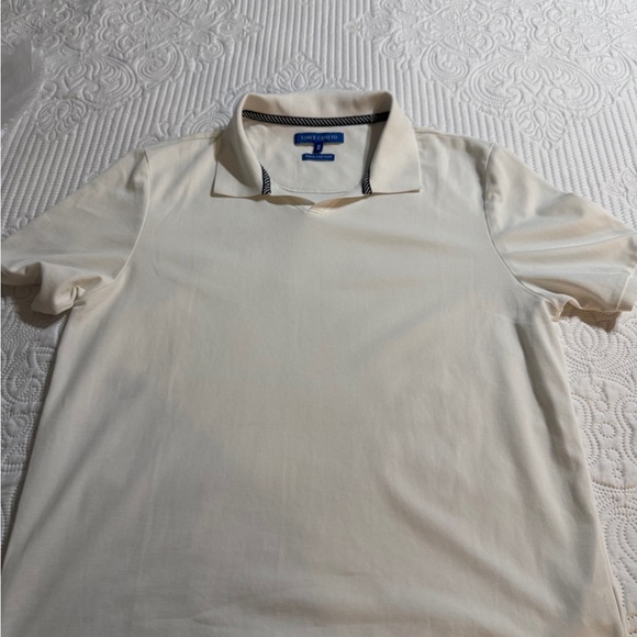 Vince Camuto Cream Polo Shirt Classic and Stylish - Picture 1 of 8